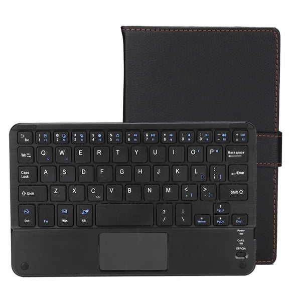 Rupoun 7/8 inch (17.8/20.3 cm) Wireless Bluetooth Touchpad Keyboard with Protective Case for Android iOS Windows, Ultra Slim, Built-in Battery, Black[cite: 1]