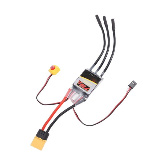 Rupoun 75A Brushless ESC Electronic Speed Controller for RC Car Boat Compatible with 540 3650 3670 Motor XT60 Input Power Plug