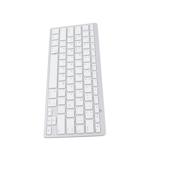 Rupoun 78 Keys Spanish Wireless BT Keyboard BT 3.0 Portable Ultra-slim Support Windows/iOS/Android Laptop Tablet Silver 11.22 inches / 28.5 cm