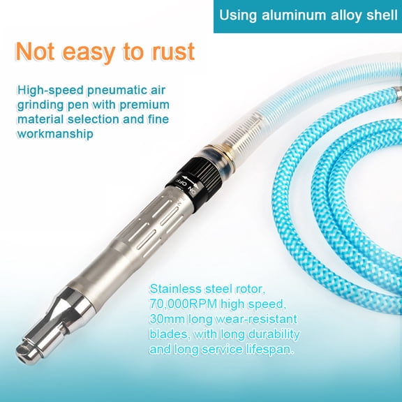 Rupoun 7PCS Pneumatic Air Grinding Pen Set 70,000 RPM High Speed Rotary Tool