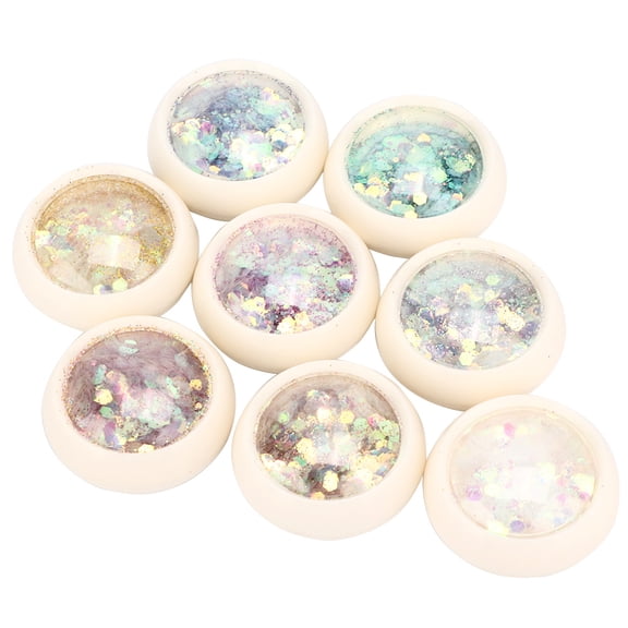 Rupoun 8 Colors Nail Sequins Art Decoration Shining Accessory Set for Salon and Home Use