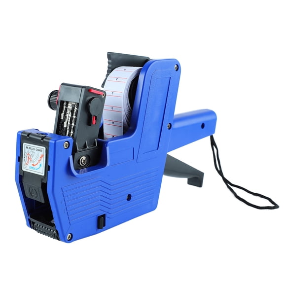 Rupoun 8 Digits Price Numerical Tag Maker Clear Print Price Labeller Tool for Retail Stores, Offices and Supermarkets - Includes 3 Rolls Label Paper and 2 Ink Wheels (9.05 inches / 23 cm)
