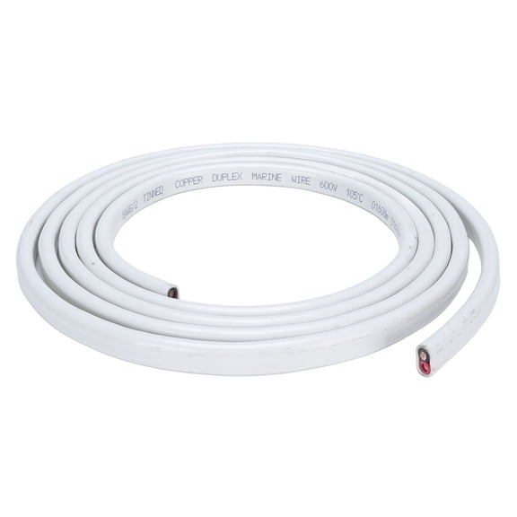 Rupoun 8 Gauge Marine Wire 10ft / 3.04m OFC Insulation Cable 2 Core Stranded PVC Boat Electrical Wire 600V for Automotive RV Yachts Cars Trailers[cite: 1]