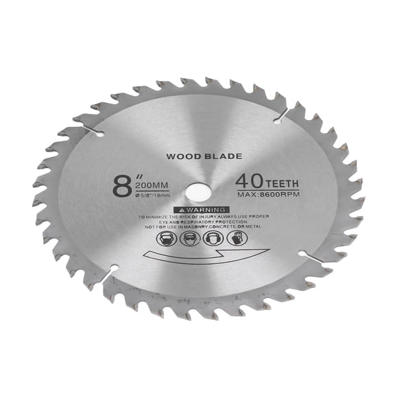Rupoun 8 Inch / 200 mm 40-Tooth Cemented Carbide Circular Saw Blade for Wood and Metal Cutting, 8600 RPM Max Heavy-Duty Power Tool Accessory