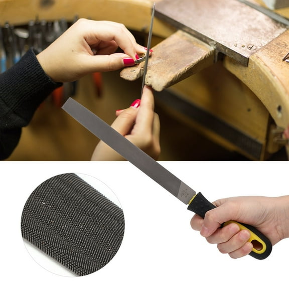 Rupoun 8 Inches / 20.3 cm Half Round Mill Steel Rasp File with Comfort Grip, Fine Teeth Sharpening and Smoothing Hand Tool for Metal Working, Blacksmithing, and Precision DIY Crafting Projects