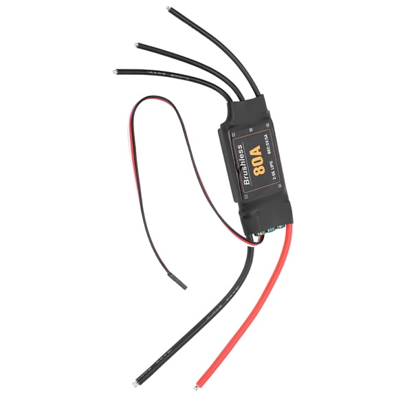 Rupoun 80A Brushless ESC Electronic Speed Controller Accessory for RC Airplane Aircraft Helicopter, High Performance Replacement Part with Dual Wire, BEC 5V 5A, 14 inches / 35.5 cm Length Pack