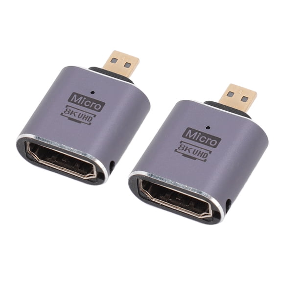 Rupoun 8K Micro HD Multimedia Interface to HD Multimedia Interface Adapter Universal 48Gbps 4K 120Hz Video Output Converter Aluminium Alloy, 2 Pack (1.5 inches / 3.8 cm)[cite: 1]