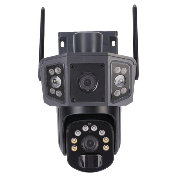 Rupoun 8MP Dual Lens Solar Security Camera Wireless Outdoor 360 Degree View PTZ Battery Powered WiFi Camera PIR Motion Detection (9.8 inches / 25 cm)