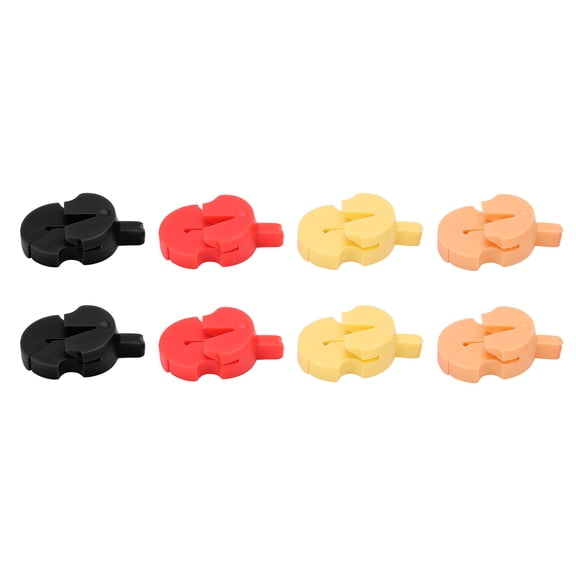 Rupoun 8Pcs Soft Rubber Violin Practice Mute Set, Portable Tourte Style Ultra Silencer for Quiet Playing, Instrument Accessories, Multicolor (3.15 inches / 8 cm)