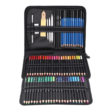 Rupoun 95 Pieces Art Painting and Sketch Tool Kit Complete Drawing Set with Colored Pencils, Graphite, Charcoal, Eraser, and Carrying Case for Beginners to Professionals, 11.8 inches / 30 cm Length