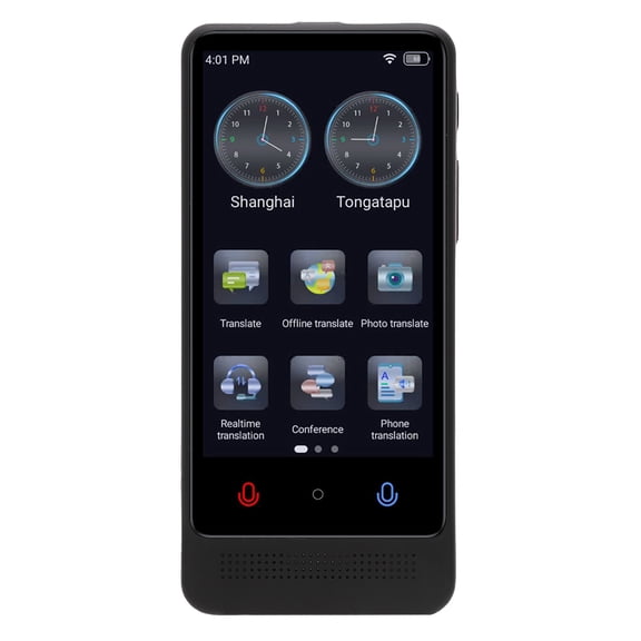 Rupoun AI Language Translator Device 4.01-Inch Screen 2-Way Real-Time Voice Photo Translation, Black