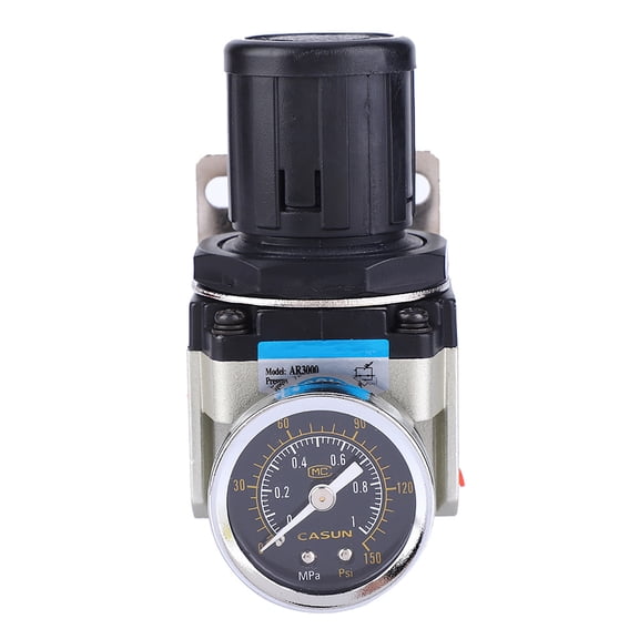 Rupoun AR3000-02 SMC Overflow Type Air Pressure Reducing Valve G1/4 Premium Compact Structure Aluminum High Precision Pressure Regulator for Industrial Air Control Systems 7.48 inches / 19.0 cm