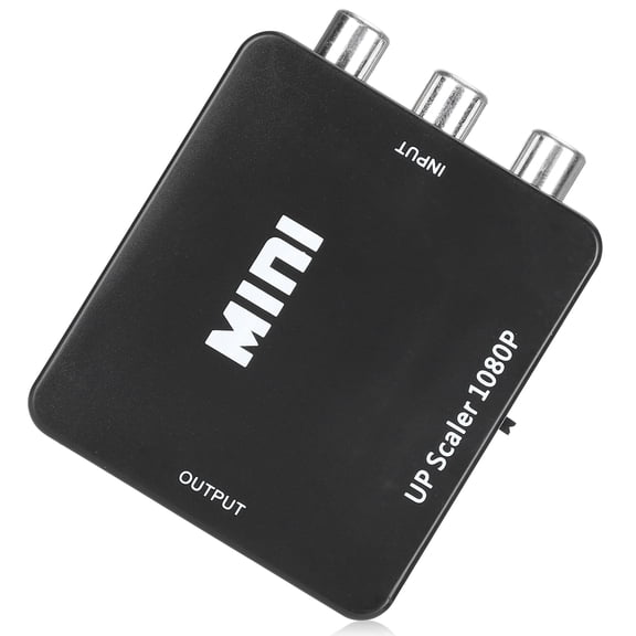 Rupoun AV to HDMI High Definition Converter Adapter RCA to HDMI 1080P 720P Video Audio Support for TV PC PS3 Xbox VHS VCR DVD Player Compatible with PAL NTSC