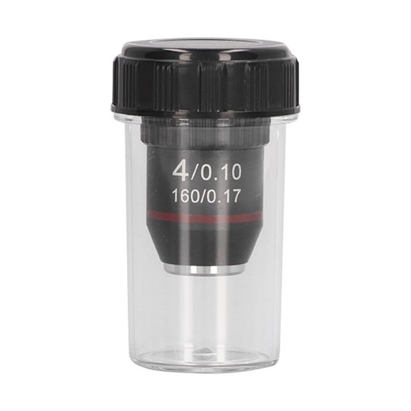 Rupoun Achromatic Microscope Objective 4X Magnification Lens, 20.2mm Standard RMS Thread