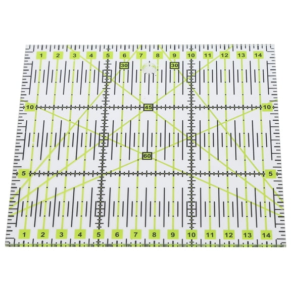 Rupoun Acrylic Quilters' Ruler Double Colored Grid Lines Clear Mark Square Quilting Sewing Ruler For Crafts, 5.9 x 5.9 inches / 15 x 15 cm Transparent