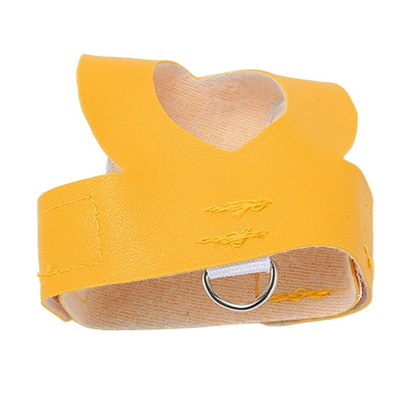 Rupoun Adjustable Bird Harness Leash Artificial Leather Vest with Rope Handle for Parrots Cockatoos Macaws Outdoor Training Walking Anti-Bite Fit Yellow Size L (12 inches / 30.5 cm)