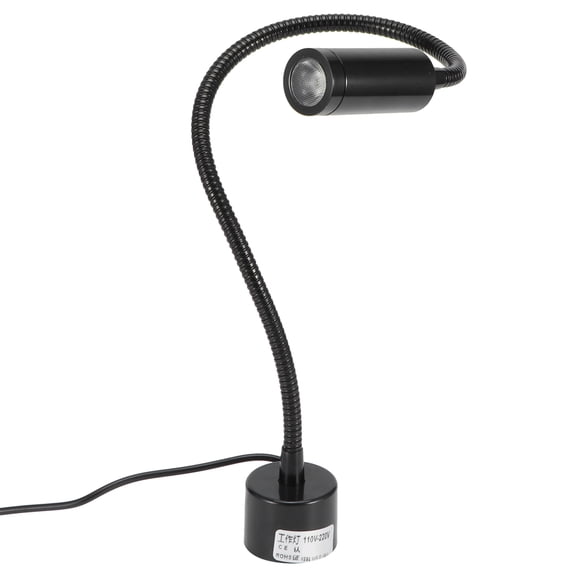 Rupoun Adjustable Gooseneck LED Working Light with Magnetic Base for CNC Lathe Machine, Milling Machine, Sewing Machine, 18.6 inches / 47.2 cm Total Length, US Plug 110-220V