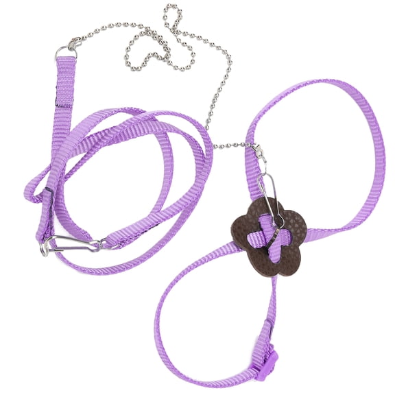 Rupoun Adjustable Lizard Reptile Harness Walking Lead Traction Rope for Outdoor Carrying, Purple, 4.72 inches / 12 cm