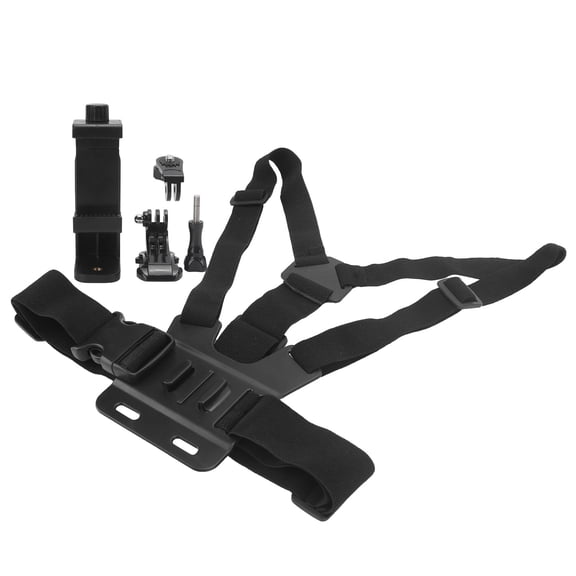 Rupoun Adjustable Phone Clip Holder with Chest Strap Fixation Bracket for Sport Camera and Mobile Phone Universal Wearable Harness Video Vlogging Action Mount Kit (7.48 inches / 19 cm)