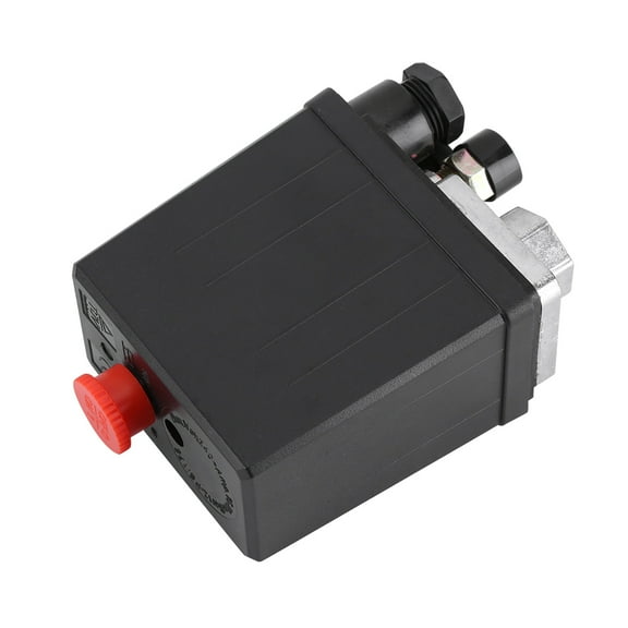 Rupoun Air Compressor Pressure Control Switch Valve Regulator 90-120 PSI (6.2-8.2 bar) with Double Gauges for Miniature Air Compressor Systems Heavy Duty Metal and Plastic