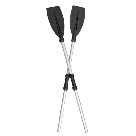 Rupoun Aluminum Alloy Adjustable Boat Rafting Paddle Lightweight Detachable Double-Headed Kayak Oars Thickened Hand Paddle for Inflatable Fishing Boats and Canoes Silver Black 49.6 inches / 126 cm