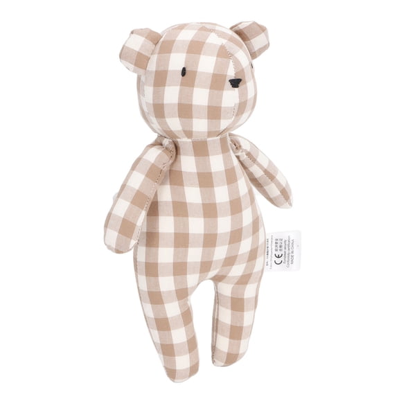 Rupoun Animals Soothing Doll Cute Multifunctional Polyester Fiber Baby Appease Toy for Sleeping Bear Plaid Pattern Soft Plush Stuffed Animal Toy for Infants & Toddlers 12.6 inches / 32 cm
