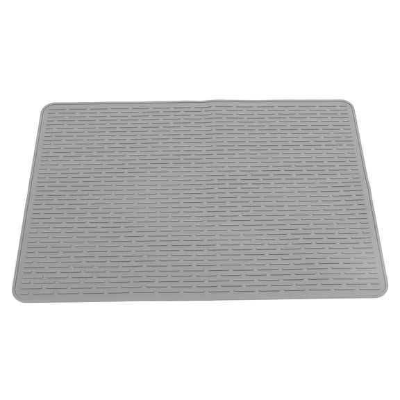 Rupoun Anti Slip Versatile Silicone Large Kitty Litter Trapping Mat for Indoor Home, Easy to Clean Waterproof Cat Litter Box Mat, Gray (14.96 inches / 38 cm)