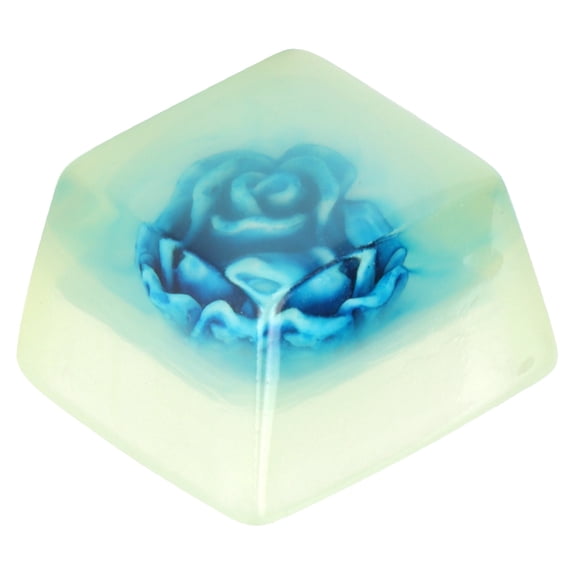 Rupoun Artisan Resin Keycap for Mechanical Keyboard, Handmade Custom Cherry MX Switch Cap Replacement, Universal Fit Gaming Keyboard Accessory, 2.76 inches / 7 cm Pack, White Rose