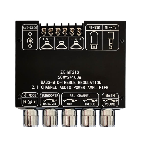 Rupoun Audio Amplifier Board TWS Bluetooth 2.1 Sound Channel Subwoofer Stereo Amp Module (5.12 inches / 13 cm)