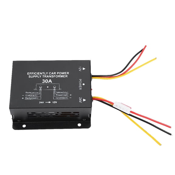 Rupoun Auto DC Power Transformer Inverter Converter 24V to 12V Car Voltage Reducer 30A with Built-in IC Over Voltage Protection for Vehicles 5.51 inches / 14 cm