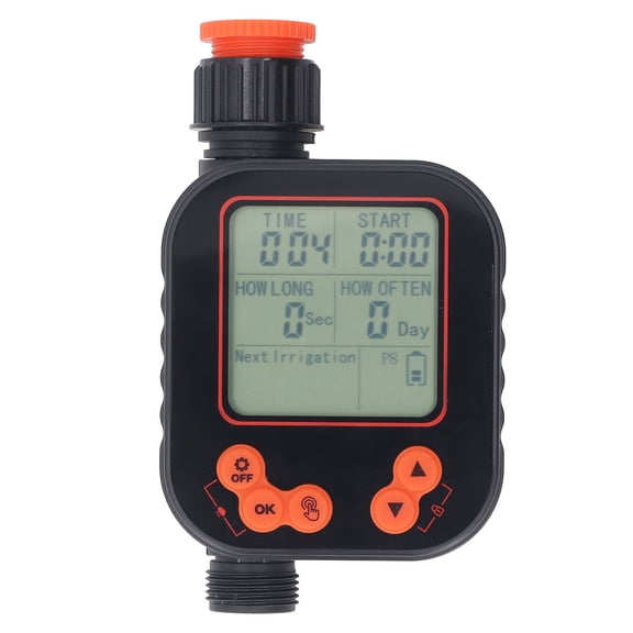 Rupoun Automatic Watering Timer G3/4 Female Thread Programmable LCD Display Digital Irrigation Controller with Rain Sensor for Outdoor Faucet Garden