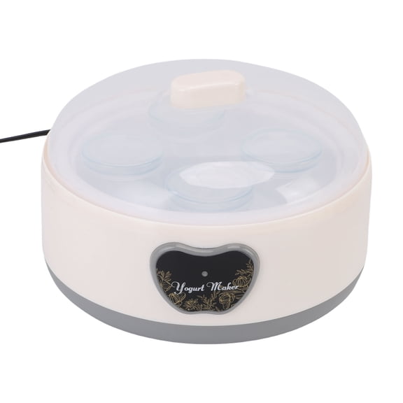 Rupoun Automatic Yogurt Maker Stainless Steel Accurate Temp Control Multifunctional 1.2L Yogurt Maker Machine with 5 Cups, 1.26 qt / 1.2 L, Silver