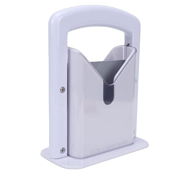Rupoun Bagel Guillotine Slicer, Stainless Steel Universal Bagel Cutter with Safety Shield, White (9.44 inches / 24 cm)