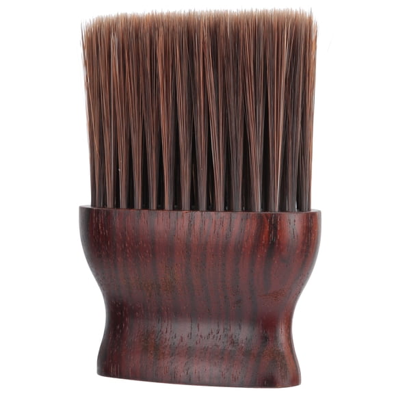 Rupoun Barber Neck Duster Brush with Wooden Handle, Small Salon Hair Cutting Cleaning Brush, Soft Nylon Bristles, Professional Neck Sweeping Brush (3.9 inches / 10 cm)