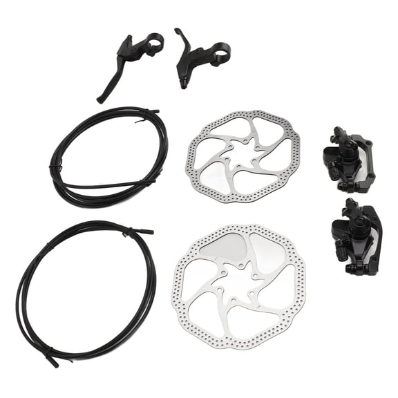 Rupoun Bike Disc Brake Set Premium Aluminum Alloy Front and Rear Caliper Brake Levers Kit with Front Rear Cables and 16 Screws Assembly Accessories for Road Bikes Mountain Bikes 1087g / 38.3oz