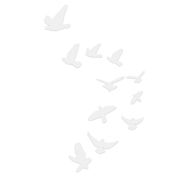Rupoun Bird‑Shaped Mirror Wall Decal – 4.7"×7.1" Silver 3D Reflective Sticker for Living Room & Bedroom TV Wall