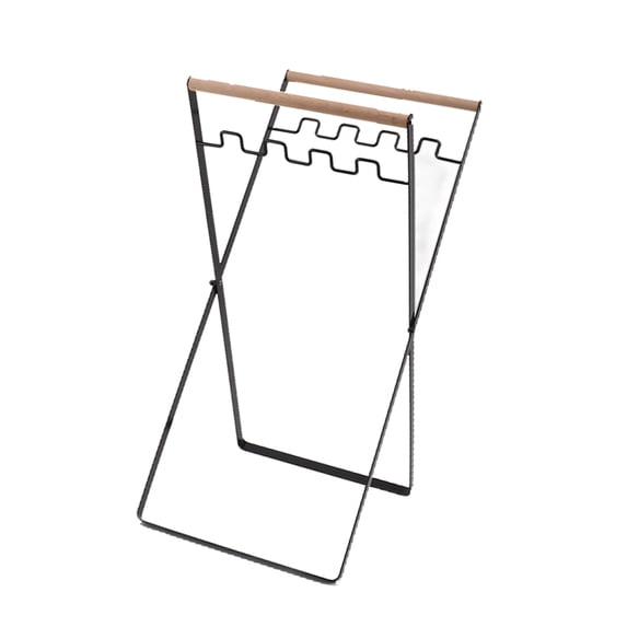 Rupoun Black Foldable Iron Wire Frame Trash Rack Portable Waste Sorting Bin Stand Holder for Outdoors Camping Picnic BBQ Includes 2 Bags (18.3 x 22.1 x 9.6 inches / 46.5 x 56.3 x 24.5 cm)