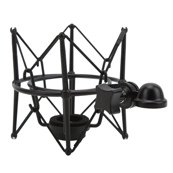 Rupoun Black Microphone Shock Mount Clip and High-Elastic Anti Vibration Mic Holder for Studio Recording, Live Streaming and Broadcasting Performance, Double Units: 3.1 inches / 8.0 cm