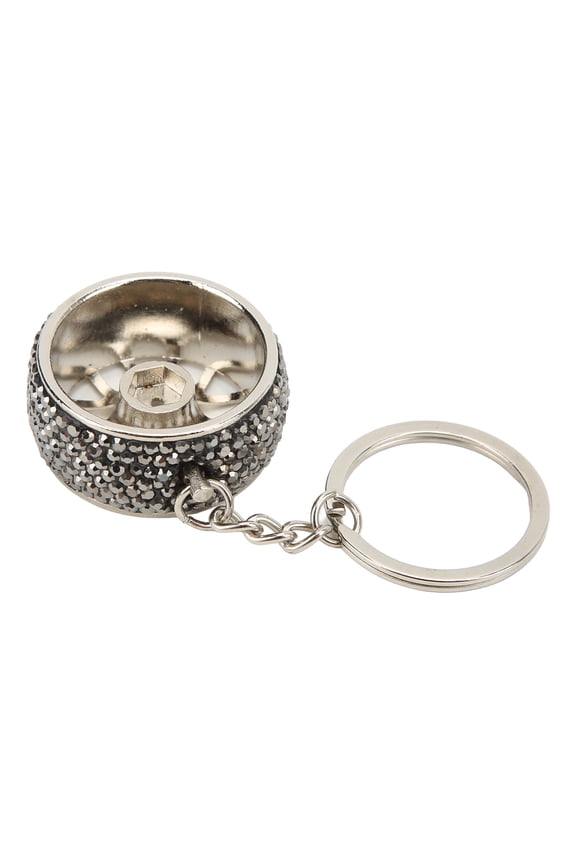 Bling Car Keychain Fashionable Rhinestone Key Fob Universal Key Decorations for Women, Black