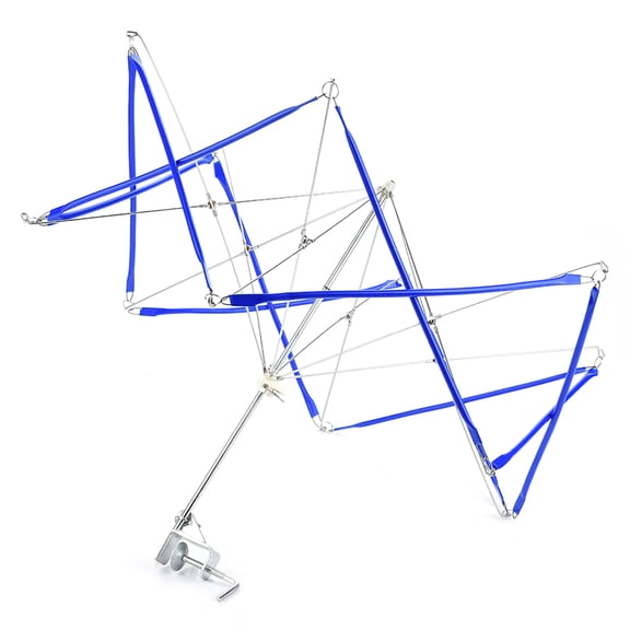 Rupoun Blue Iron Umbrella Swift Yarn Winder, Stretchable Knitting and Crochet String Holder Machine, Table Mount (16.5 inches / 42 cm)