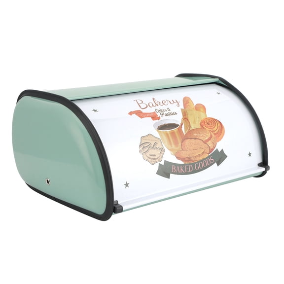 Rupoun Blue Metal Bread Box for Kitchen Countertop Retro Large Capacity Pastry Storage Container Home Decor