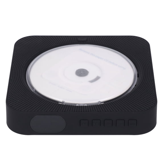 Rupoun Bluetooth CD Player Portable Wall Mountable Home Audio Disc Player with Remote Control, Dual Speakers, Built-in Display, Supports CD/MP3/WMA Formats, Black (7.09 inches / 18 cm)