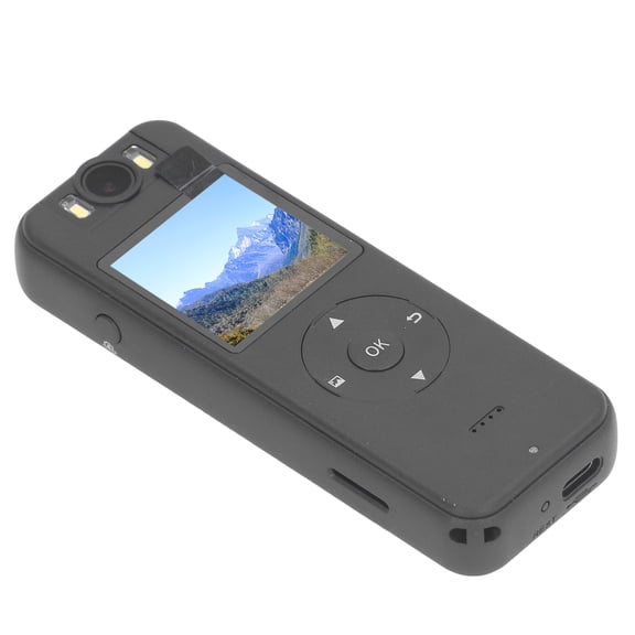 Rupoun Body Worn Camera Multifunctional Wireless WiFi HD 4K Back Clip Portable Video Recorder with 180 Degree Lens Rotation Night Vision for Meeting Driving Outdoor Travel 1400mAh Battery