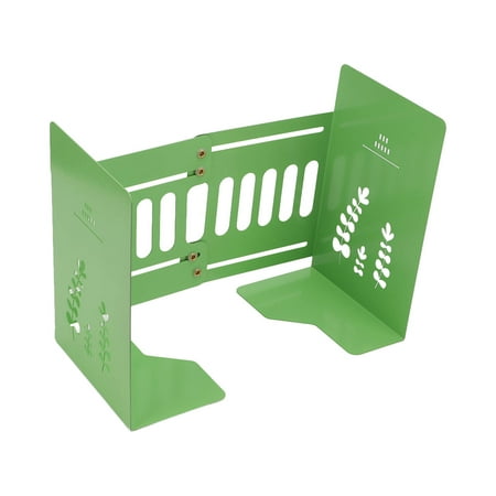 Rupoun Bookends Green Medium Size 5 to 9 inches / 12.7 to 22.8 cm Retractable Design High Stability Sturdy Durable Metal Decorative Book Ends for Home Office School Library