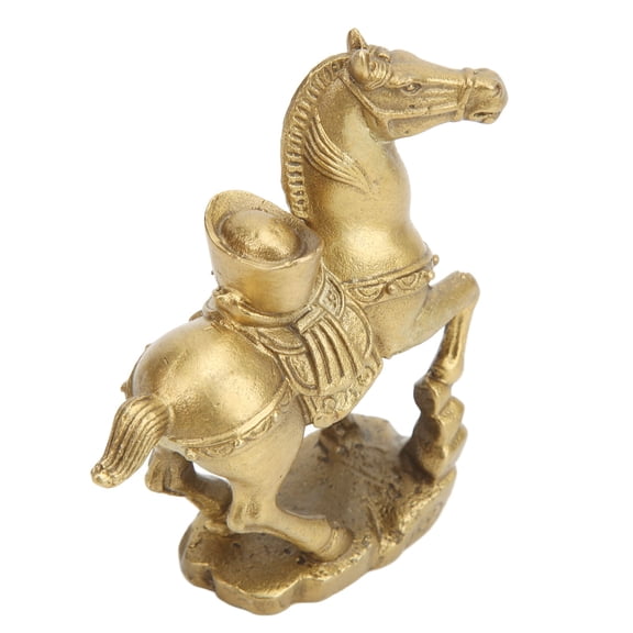 Rupoun Brass Horse Statue Hand Crafted Wealth Symbolize Standing Horse Figurine for Desktop Decoration (3.7 inches / 9.5 cm)
