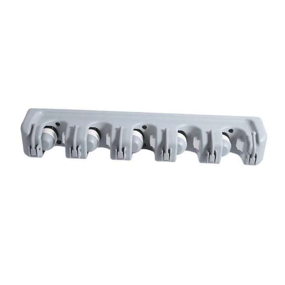 Rupoun Broom Hanger Brush Mop Organizer Wall Mounted Storage Holder Rack, 16 inches / 40.5 cm, Grey