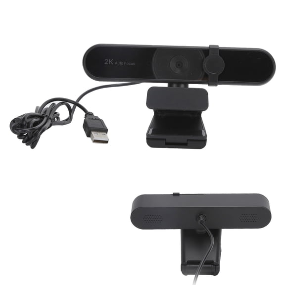 Rupoun C55A 2K HD Camera with Lens Cover BuiltIn Microphone USB Computer Webcam for Video Recording, Web Teaching, and Live Chat, Plug and Play Auto Focus PC Web Camera, Black (14 cm / 5.51 inches)