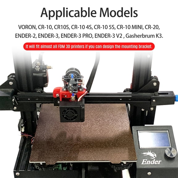 Rupoun CNC All Metal Mini Extruder High Temperature Resistant Kit with Helical Gear for 3D Printers CR-10 CR10S CR-20 ENDER-3 VORON Space Gray