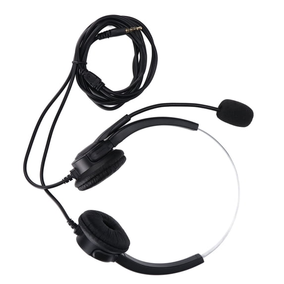 Rupoun Call Center Headset USB 3.5mm Jacks Noise Cancelling Volume Control Customer Service Headphone for Office Computer Web Conferencing (11.8 ft / 3.6 m)