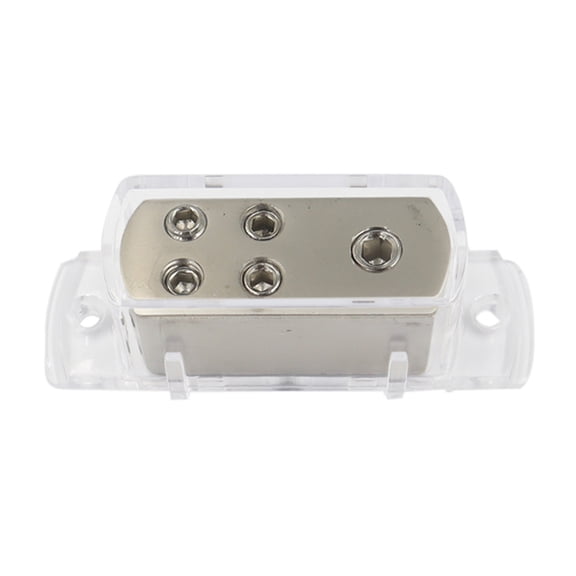 Rupoun Car Audio Conversion Splitter Box, 4-Way Grounding Connector, 4GA 8GA Line Splitter, Automotive Electrical Audio Connector Amplifier Distribution Block